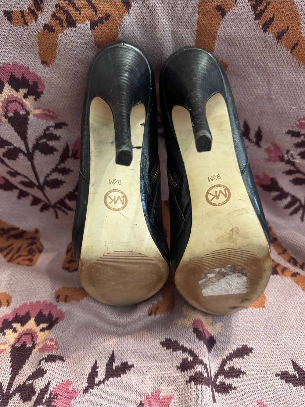 Michael Kors High-Heel Ankle Booties with Gold Zipper - Picture 7 of 12